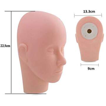 Training Mannequin Head False Eyelashes Extensions Practice Kit Set for Makeup Training and Eyelash Graft(No Contain Glue)