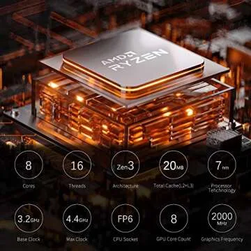 MINISFORUM DeskMini UM580 Mini PC - Compact Ryzen 7 with 16GB RAM & 4K Outputs for Ultimate Performa...