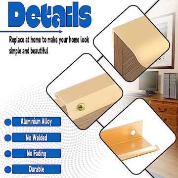 Stylish Jiozermi Gold Finger Pulls for Cabinets