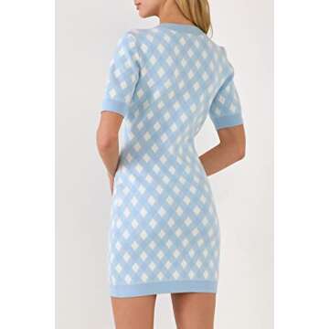 endless rose Women's Short Sleeve Gingham Dress
