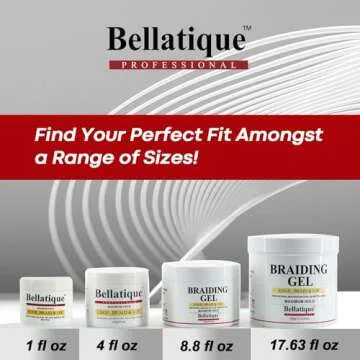 BELLATIQUE Professional Braiding Gel Maximum Hold (17.63 Oz) for Natural, Relaxed, Dry, Dull, & Brittle Hair - No Flaking, No Whitening, Fast Drying, High Shine, - Lasts Up to 48 Hrs
