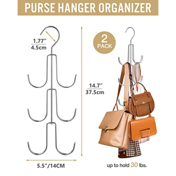 2Pack Purse Hanger Organizer for Closet Storage Solution