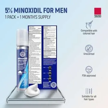 Taro Minoxidil Topical Aerosol Foam, 5%, Hair Regrowth 3 Months Treatment for Men, 2.11 oz (3 Pack)