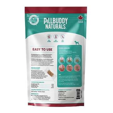 Presidio Pill Buddy Naturals - Beef Recipe Pill Hiding Treats for Dogs - Make A Perfect Pill Concealing Pocket Or Pouch for Any Size Medication - 30 Servings