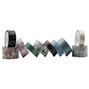 VEYLIN Gold Foil Washi Tape Set for Art & Craft Projects