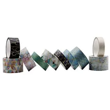 VEYLIN Gold Foil Washi Tape Set for Art & Craft Projects