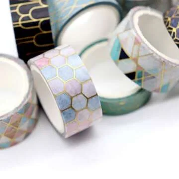 VEYLIN Gold Foil Washi Tape Set for Art & Craft Projects
