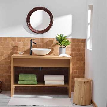 BWE Vessel Sink Faucet with Drain Assembly and Supply Line Lead-Free Waterfall Oil Rubbed Bronze Single Handle One Hole Bathroom Faucets Lavatory Mixer Tap Deck Mount Commercial