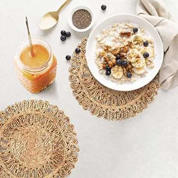 RIANGI Natural Jute Placemats Set of 4 for Any Occasion