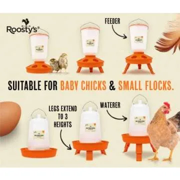 Roosty's Chick Feeder and Waterer Kit, Chicken Feeder and Waterer Set, 1.5kg Poultry Feeder and 1.5L Chick Waterer - Baby Chick Feeder, Baby Chick Waterer, Chicken Starter Kit, Baby Chicken Supplies