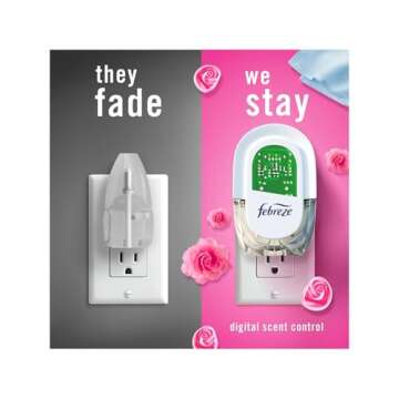 Febreze Plug In Air Freshener, Odor-Fighting Scented Oil Starter Kit, Air Fresheners for Home and Ba...
