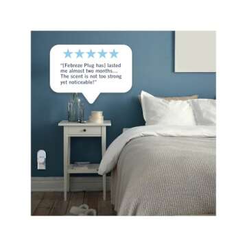 Febreze Plug In Air Freshener, Odor-Fighting Scented Oil Starter Kit, Air Fresheners for Home and Bathroom and Kitchen, Long Lasting for Strong Odors, Downy April Fresh Scent, Warmer + 2 Refill