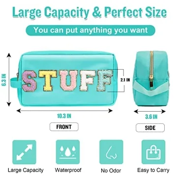 Glitter Chenille Letter Makeup Bag Waterproof Travel Essential