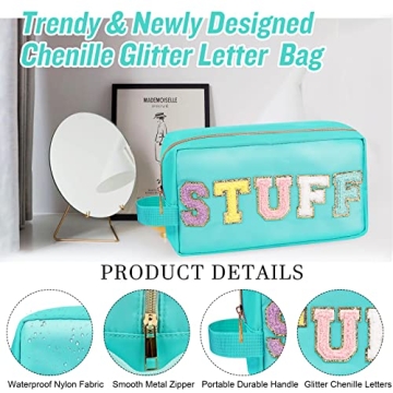 Glitter Chenille Letter Makeup Bag Waterproof Travel Essential