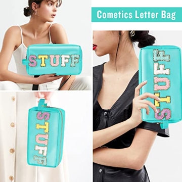 Glitter Chenille Letter Makeup Bag Waterproof Travel Essential