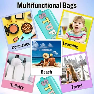 Glitter Chenille Letter Makeup Bag Waterproof Travel Essential