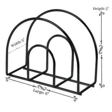 HugeDream Napkin Holder- Napkin Holders for Table, Kitchen - Modern Metal Paper Napkin Holders for Cocktail (Black)