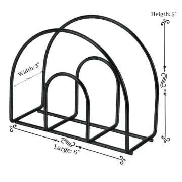 HugeDream Napkin Holder- Napkin Holders for Table, Kitchen - Modern Metal Paper Napkin Holders for Cocktail (Black)