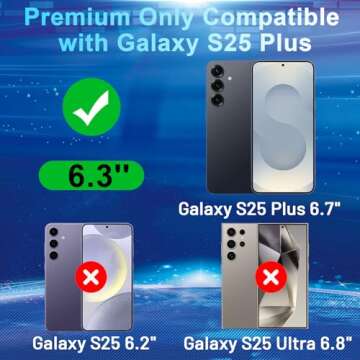 CWQZGUF Galaxy S25 Plus Privacy Screen Protector, 2 Pack Privacy Tempered Film with 2 Pack Camera Lens Tempered Glass, High Clarity, Anti-Spy Protection for Samsung S25 Plus 5G