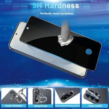 CWQZGUF Galaxy S25 Plus Privacy Screen Protector, 2 Pack Privacy Tempered Film with 2 Pack Camera Lens Tempered Glass, High Clarity, Anti-Spy Protection for Samsung S25 Plus 5G