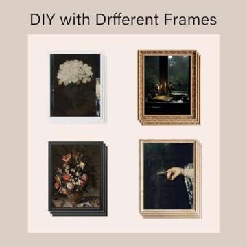 KBKBART Dark Academia Decor, Gothic Home Decor, Vintage Dark Moody Decor Wall Art Prints for Wall, Witchy Posters for Room Aesthetic, Victorian Goth Painting for Halloween Dorm Gallery Bathroom Decor-UNFRAMED