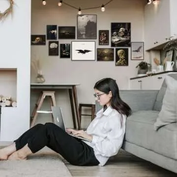 KBKBART Dark Academia Decor, Gothic Home Decor, Vintage Dark Moody Decor Wall Art Prints for Wall, Witchy Posters for Room Aesthetic, Victorian Goth Painting for Halloween Dorm Gallery Bathroom Decor-UNFRAMED