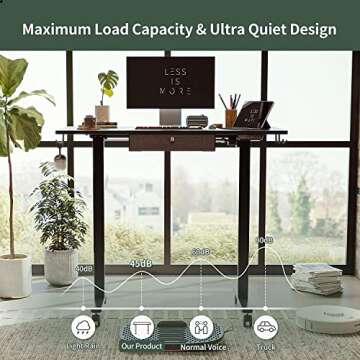 FEZIBO 55x 24 Inches Standing Desk with Drawer, Adjustable Height Electric Stand up Desk with Storage, Sit Stand Home Office Desk, Ergonomic Computer Desk, Black