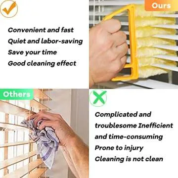 AOCEAN 2 Pcs Blind Cleaner Duster Tool 7-Finger Dusting Cleaner Tool for Window & Air Conditioner Handheld Mini Duster Brush for Wood Blinds Dust Dirt