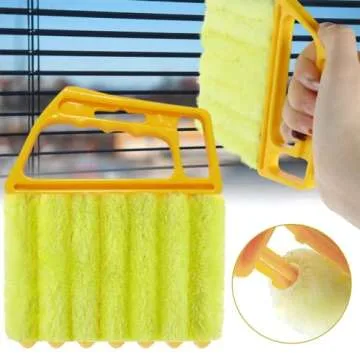 AOCEAN 2 Pcs Blind Cleaner Duster Tool 7-Finger Dusting Cleaner Tool for Window & Air Conditioner Handheld Mini Duster Brush for Wood Blinds Dust Dirt