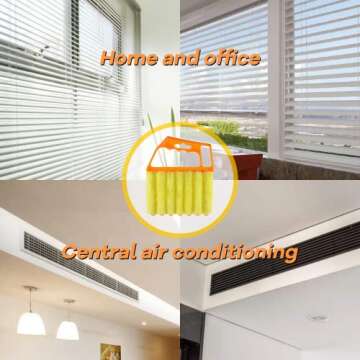 AOCEAN 2 Pcs Blind Cleaner Duster Tool 7-Finger Dusting Cleaner Tool for Window & Air Conditioner Handheld Mini Duster Brush for Wood Blinds Dust Dirt