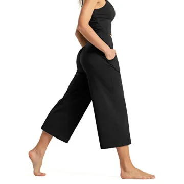 Comfortable Tmustobe Women's Bootleg Yoga Capris with Pockets