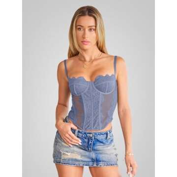 WYNNQUE Summer Lace Corset Top for Parties & Nights Out