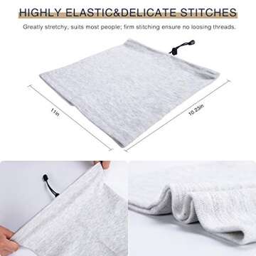 Neck Warmer Gaiter Face Mask Skiing Face Scarf Mask Soft Fleece Cold Weather Skiing Cycling Face Cover Black+Grey