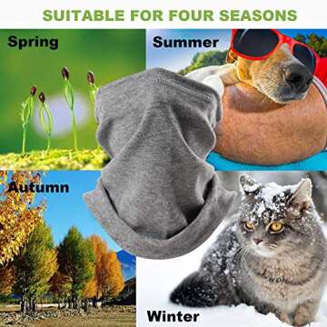 Neck Warmer Gaiter Face Mask Skiing Face Scarf Mask Soft Fleece Cold Weather Skiing Cycling Face Cover Black+Grey