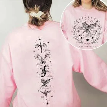 Fourth Wing Basgiath War College Sweatshirt - Dragon Rider Rebecca 2 Sided Sweatshirt for Bookish, Book Lovers S Black