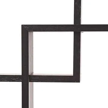 Greenco 4 Cube Intersecting, Easy-to-Assemble Floating Wall Mount Shelves for Bedrooms and Living Rooms - Wall Shelves for Living Room - Wall Mounted Shelves - Espresso Finish