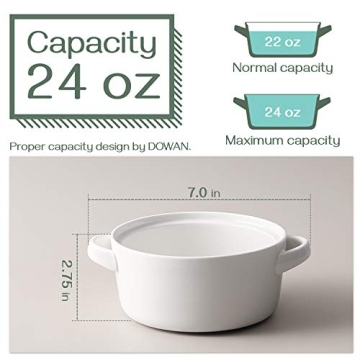 DOWAN 24 Ounce Soup Bowls with Handles for Kitchen