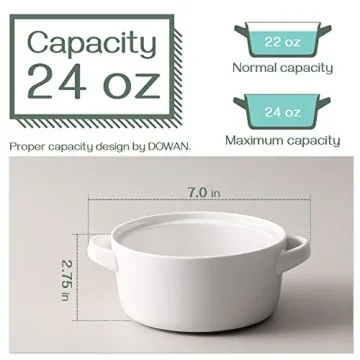 DOWAN 24 Ounce Soup Bowls with Handles for Kitchen