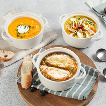 DOWAN 24 Ounce Soup Bowls with Handles for Kitchen