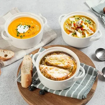 DOWAN 24 Ounce Soup Bowls with Handles for Kitchen