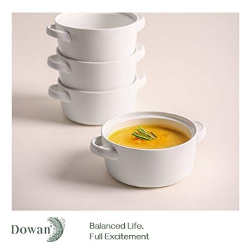 DOWAN 24 Ounce Soup Bowls with Handles for Kitchen