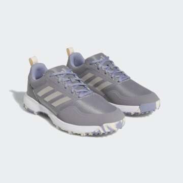 adidas Women's Tech Response Spikeless 3.0 Golf Shoes, Grey Three/Silver Metallic/Silver Violet, 8