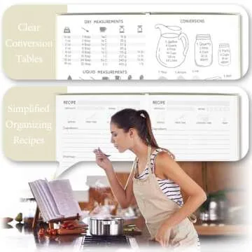 Durable Blank Recipe Book - 8.5''x6'', 100 Recipes