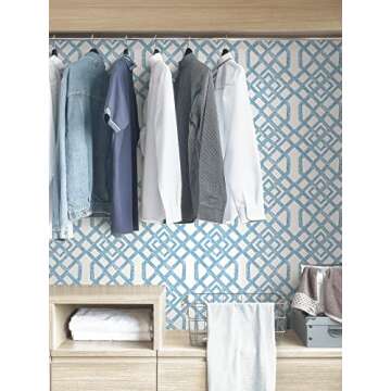 NuWallpaper Blue Tanner Peel & Stick Wallpaper