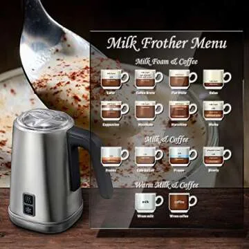 500W Magnetic Milk Frother & Steamer: Non-Stick Interior Electric Milk Frother & Warmer (5.1oz/11.8oz), Automatic Foam Maker Hot/Cold Milk Frother and Heater for Cappuccino, Coffee, Latte, Chocolates