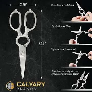 Calvary Brands Kitchen Scissors - Durable & Easy to Clean