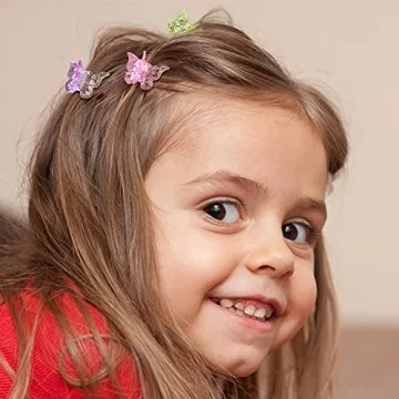 EAONE Sparkly Mini Butterfly Clips - 50 Colorful Accessories