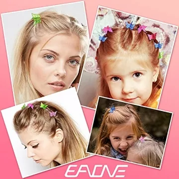 EAONE Sparkly Mini Butterfly Clips - 50 Colorful Accessories