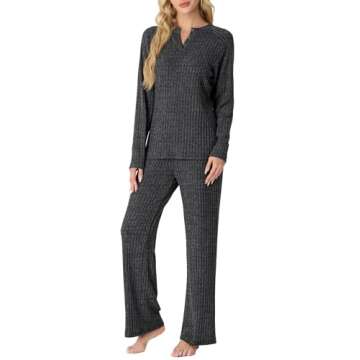 PrinStory Women's Fall Winter Pajama Set - Cozy Soft PJs