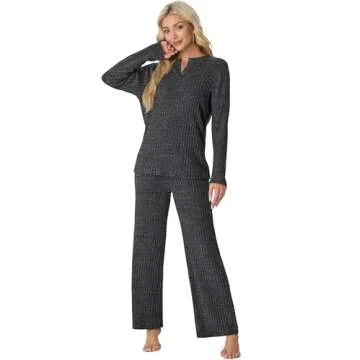 PrinStory Women's Fall Winter Pajama Set - Cozy Soft PJs